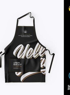 23603 厨房餐饮VI设计围裙样机展示模版PS样机素材PSD源文件下载