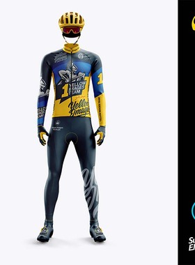 27842 自行车骑行服运动服装样机PS文件模板素材yellowimages设计