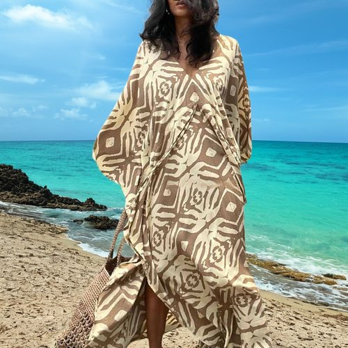 复古异域风宽松连衣裙夏迪拜长袍