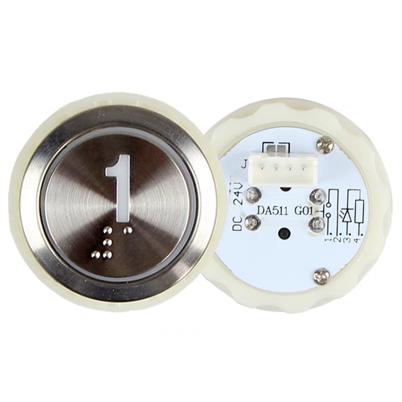 三菱电梯按钮DA511G01 MTD511盲文按钮开关数字12V 24V 电梯配件