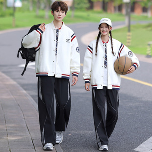 班服秋季套装学生学院风韩版潮流棒球服外套初中生高中校服三件套