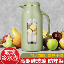玻璃冷水壶家用耐高温食品级凉水壶客厅加厚冰箱开水凉水杯防摔