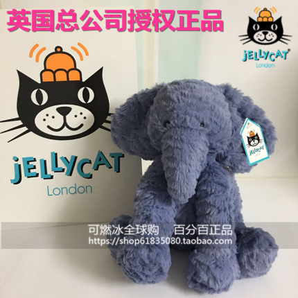 现货 英国Jellycat授权正品 Fuddlewuddle Elephant波浪象 小蓝象