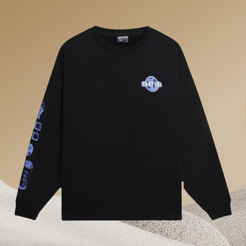 李宁男子正品新款训练系列宽松舒适休闲套头圆领卫衣AWDSC01