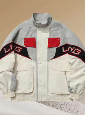 中国李宁正品新款潮流休闲时尚运动男子宽松防风立领夹克AJDR203