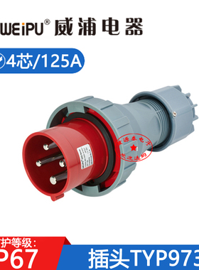 威浦航空插工业插连接器插头TYP973（4芯125A）防水IP67