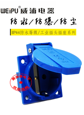 威浦航空插工业插连接器插头TYP1601(10A2芯)防水IP44欧式插座
