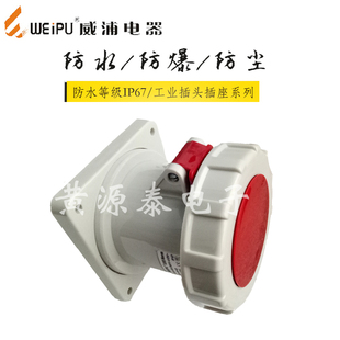 威浦工业电器 防水航空插头TYP5224暗装直式插座(125A /5芯）IP67