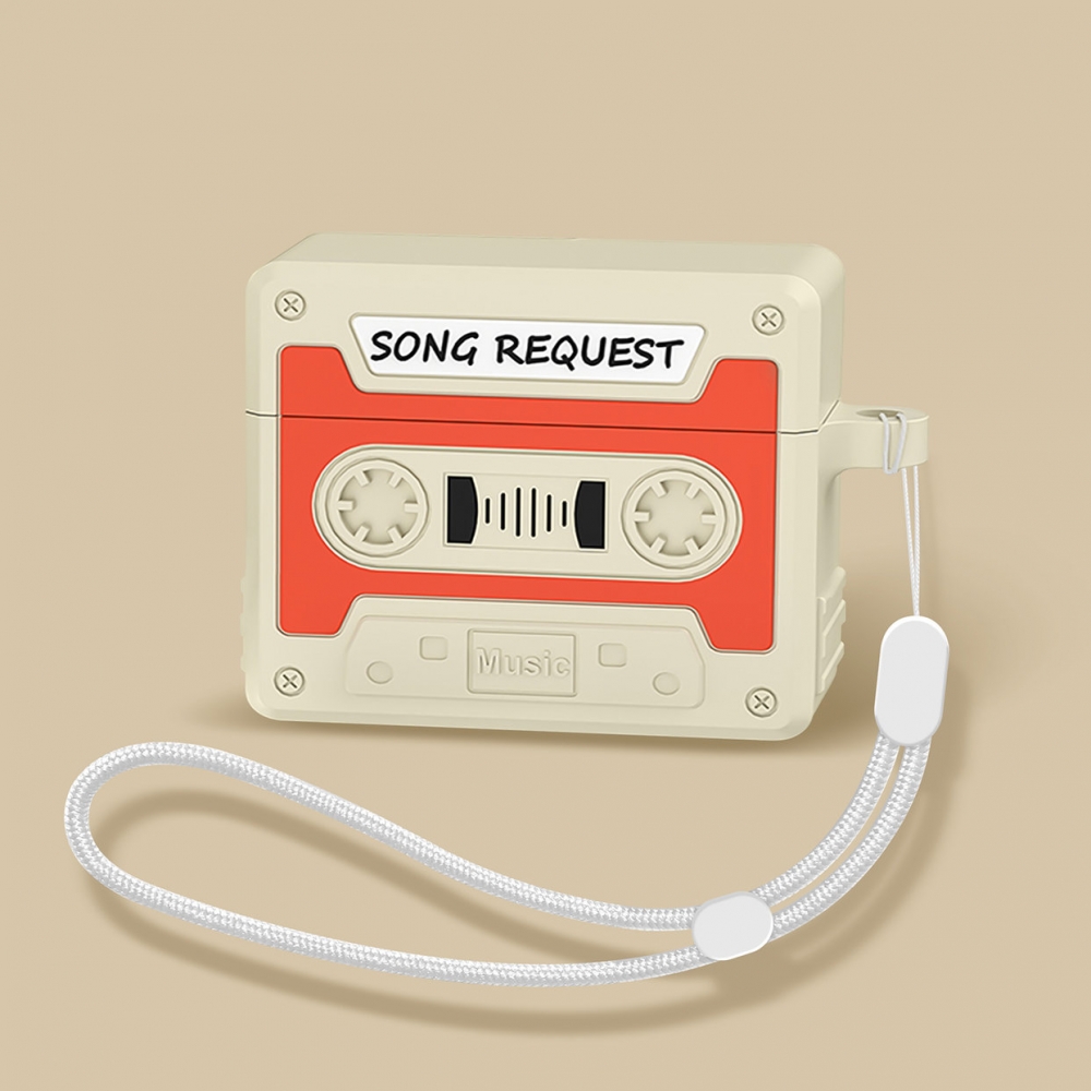 适用airpods4保护套airpodspro3保护壳2苹果蓝牙耳机套盒四代airpod音乐磁带aipods硅胶ipod软壳pro3二2三代