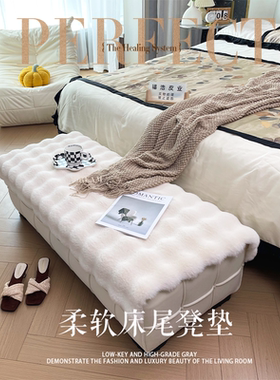 澳鑫浩兔毛绒床尾凳坐垫