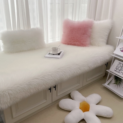 毛绒飘窗垫直播间装饰毛毯