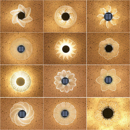 太阳能户外庭院灯防水室外发光围墙装饰洗墙灯亚克力庭院地埋灯