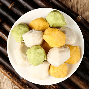 临期林阿姆三色米鱼丸100g纯手工制作蔬菜汁鱼丸85%鱼肉添加早餐