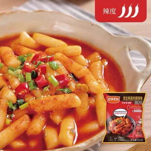 临期韩国进口意文韩国年糕辣味353g方便速食甜辣Q弹浓郁辣酱美味