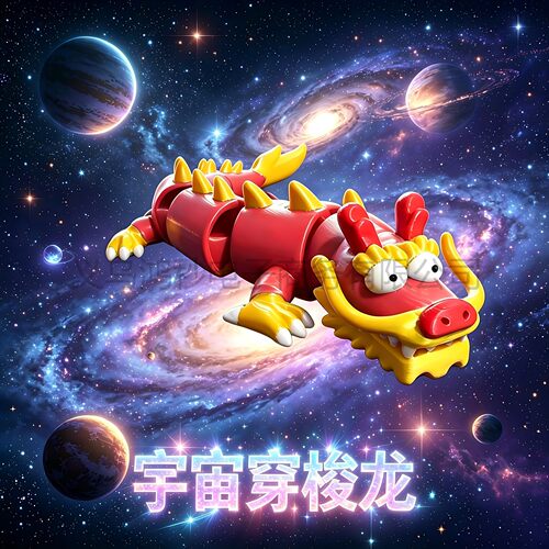 宇宙穿梭龙模型3D打印多关节可动中国龙桌面解压潮玩手办创意礼物