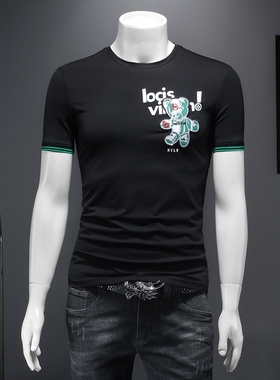 2026夏季IUIUG欧货时尚潮流丝光棉短袖t恤男D320-87052-P55