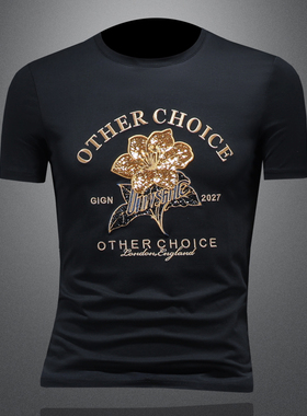 2025夏季欧货 IUIUG轻奢潮流刺绣丝光棉短袖t恤男 D320-88009-P75