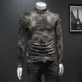 2025秋冬新款轻奢品质半高领双面绒打底衫D320-88382-P100，男装卫衣，电商D320-1