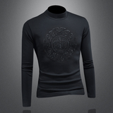 2025秋冬新款IUIUG轻奢潮流高领卫衣打底衫镂空D320-87900-P100，男装T恤，电商D322