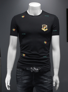 2026夏季新款 IUIUG欧货时尚潮流丝光棉短袖t恤男D320-87032--P75