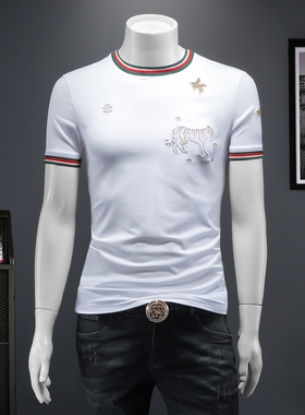 2026夏季IUIUG欧货时尚潮流丝光棉短袖t恤男D320-87630-实价-P55