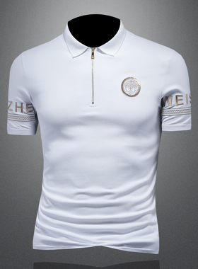 2025夏季欧货 IUIUG轻奢潮流刺绣丝光棉短袖t恤男 D320-88096-P80