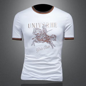 2025夏季欧货IUIUG轻奢潮流刺绣丝光棉短袖t恤男D320-88073-P75