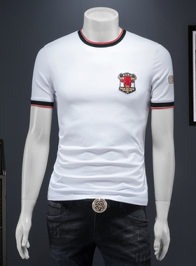 2025夏季欧货 IUIUG轻奢潮流刺绣丝光棉短袖t恤男 D320-88037-P75