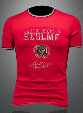 2025夏季欧货 IUIUG轻奢潮流刺绣丝光棉短袖t恤男 D320-87961-P75