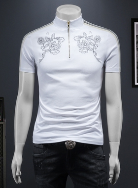 2025夏季欧货 IUIUG轻奢潮流刺绣丝光棉短袖t恤男 D320-88097-P80