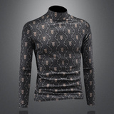 2025秋冬新款IUIUG轻奢潮流高领卫衣打底衫镂空D320-87887-P100，男装T恤，电商D322