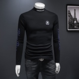 2025秋冬新款轻奢品质半高领双面绒打底衫D320-88341-P100，男装卫衣，电商D320-1