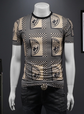 2025夏季欧货 IUIUG轻奢潮流刺绣丝光棉短袖t恤男 D320-88131-P75