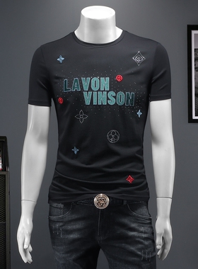 2026夏季IUIUG欧货时尚潮流丝光棉短袖t恤男D320-87689-实价-P55