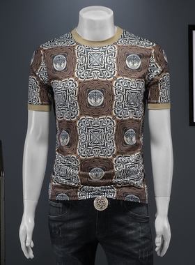 2025夏季欧货 IUIUG轻奢潮流刺绣丝光棉短袖t恤男 D320-88068-P75