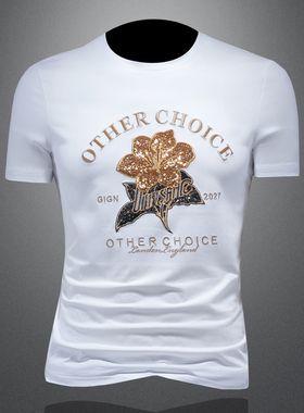 2025夏季欧货 IUIUG轻奢潮流刺绣丝光棉短袖t恤男 D320-88009-P75