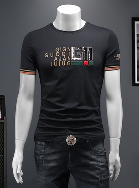 2026夏季IUIUG欧货时尚潮流丝光棉短袖t恤男D320-87546-实价-P55