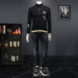 2023秋冬新款IUIUG精品斐勒棉半拉链卫衣打底衫D322-87256-P135，男装卫衣，电商D320-1