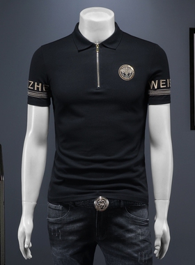 2025夏季欧货 IUIUG轻奢潮流刺绣丝光棉短袖t恤男 D320-88096-P80