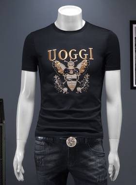 2025夏季欧货 IUIUG轻奢潮流刺绣丝光棉短袖t恤男 D320-87994-P75