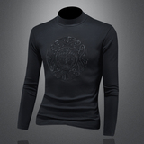 2025秋冬新款IUIUG轻奢潮流高领卫衣打底衫镂空D320-87900-P100，男装T恤，电商D322