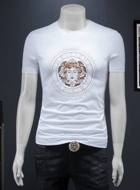 2025夏季欧货 IUIUG轻奢潮流刺绣丝光棉短袖t恤男 D320-88007-P75