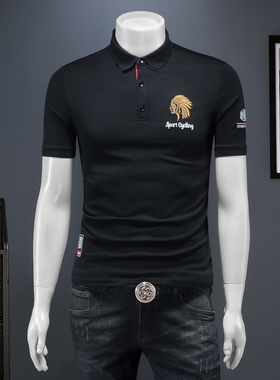 2025夏季欧货 IUIUG轻奢潮流刺绣丝光棉短袖t恤男 D320-88004-P80