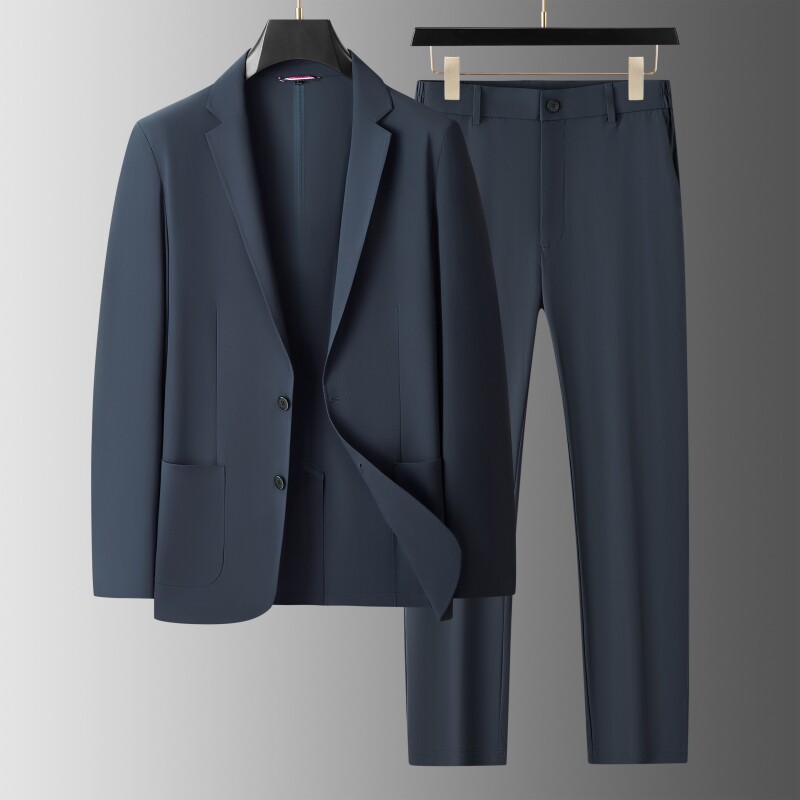 【后中开衩】夏季薄款冰丝免烫抗皱弹力西服外套男防晒服休闲便西