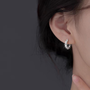精工爆款 碎银几两耳钉小众轻奢时尚耳环新款ins冷淡耳夹耳饰