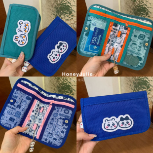 日系卡通小八印花收纳包证件包外出旅行护照包多功能卡包零钱包