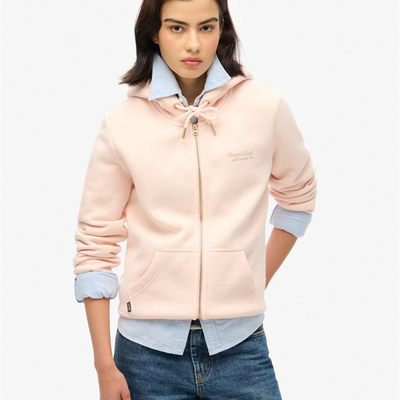 外单轻奢 修身拉链连帽卫衣女开衫成衣水洗运动卫衣加一体绒秋冬