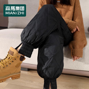 森马集团棉致羽绒裤女外穿冬季2023新款高端小个子保暖白鸭绒棉裤