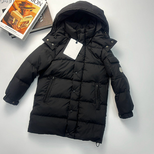 M家中长款儿童羽绒服男女宝宝童装加厚韩版外套冬长过膝时尚经典