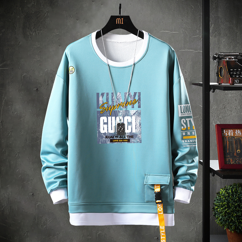 Men's sweater men's round collar fashion boys' spring and autumn bottoming shirt men's autumn long sleeve T-shirt